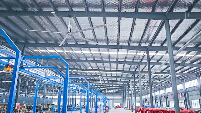 Big Ceiling Fans In Automobile Parts Factory 