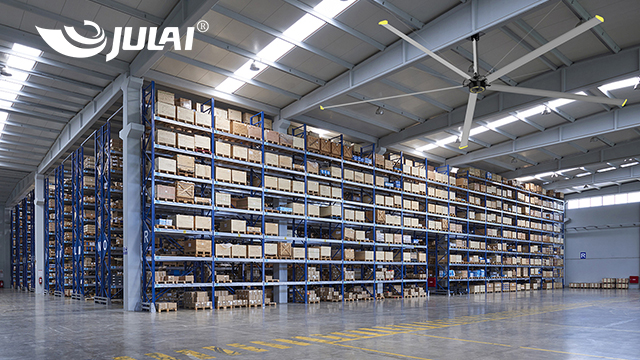 Industrial large ceiling fans suitable for use in warehouses